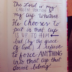 the Lord is my chosen portion