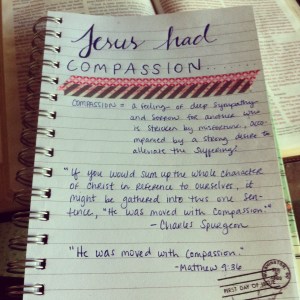 The first page of notes from reading the sermon. 